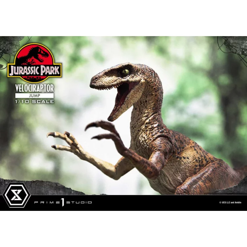 Jurassic Park Statue Prime Collectibles 1/10 Velociraptor Jump 21cm