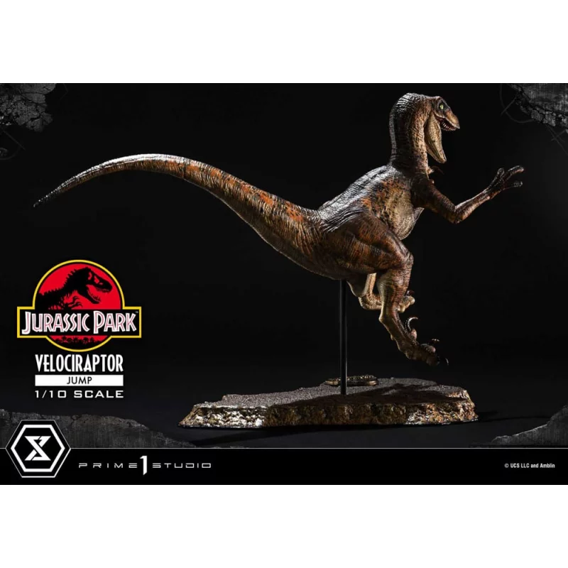 Jurassic Park Statue Prime Collectibles 1/10 Velociraptor Jump 21cm