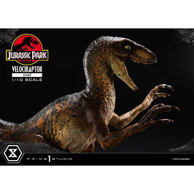 Jurassic Park Statue Prime Collectibles 1/10 Velociraptor Jump 21cm