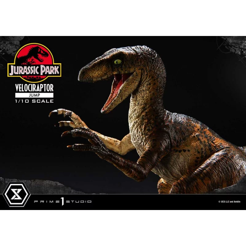 Jurassic Park Statue Prime Collectibles 1/10 Velociraptor Jump 21cm