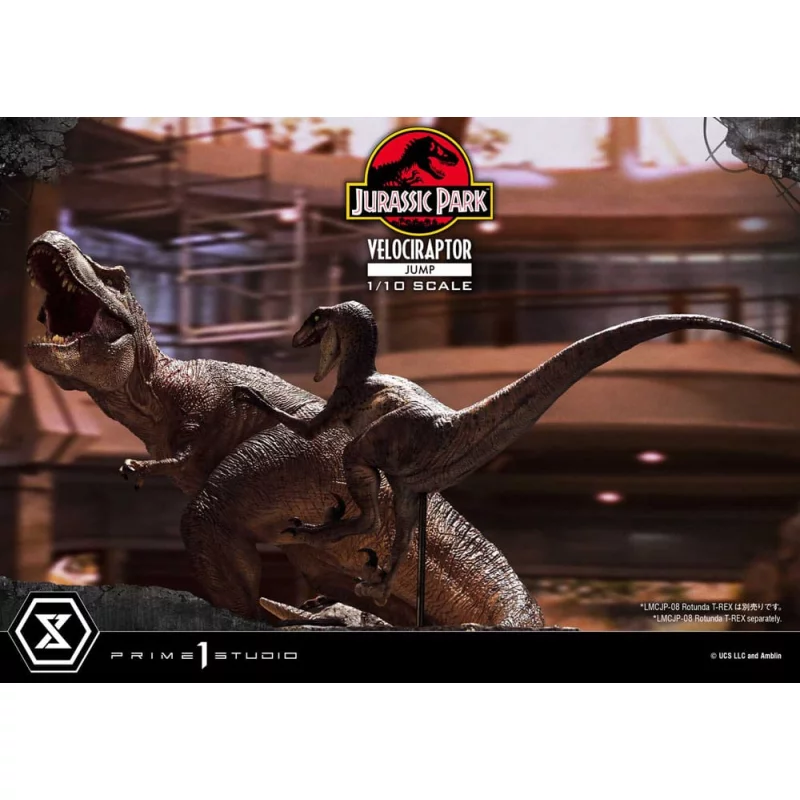 Jurassic Park Statue Prime Collectibles 1/10 Velociraptor Jump 21cm