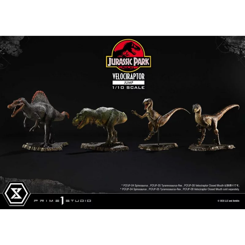 Jurassic Park Statue Prime Collectibles 1/10 Velociraptor Jump 21cm