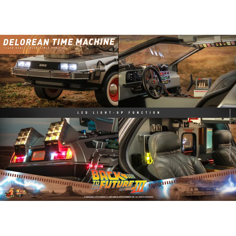 Hot Toys MMS738 Retour vers le Futur 3 III Collectible Véhicule 1/6 DeLorean Time Machine 72cm