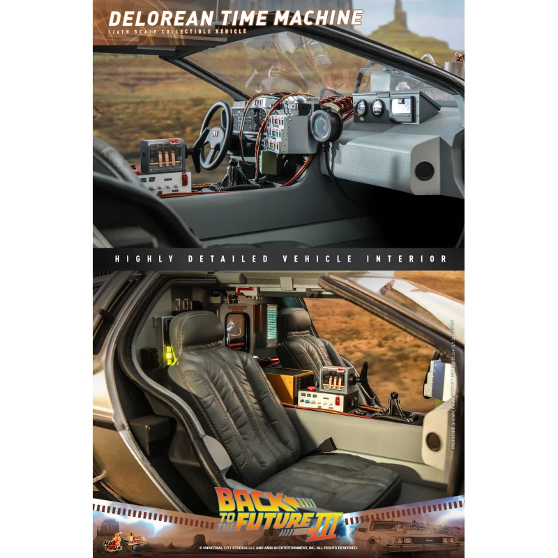 Hot Toys MMS738 Retour vers le Futur 3 III Collectible Véhicule 1/6 DeLorean Time Machine 72cm