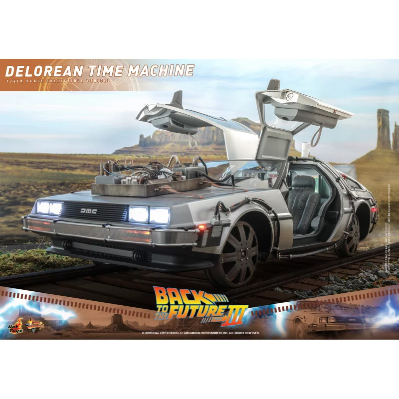 Hot Toys MMS738 Retour vers le Futur 3 III Collectible Véhicule 1/6 DeLorean Time Machine 72cm
