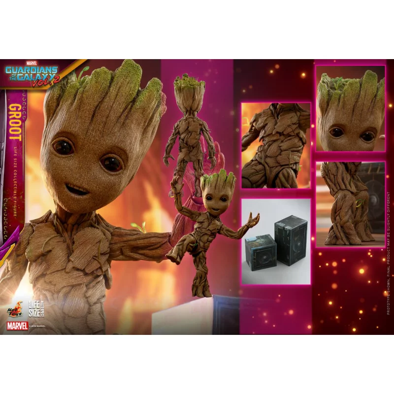 Hot Toys LMS005 Les Gardiens de la Galaxie Vol. 2 Young Groot Life-Size 1/1 Collectible Figurine 26cm (Neuf)