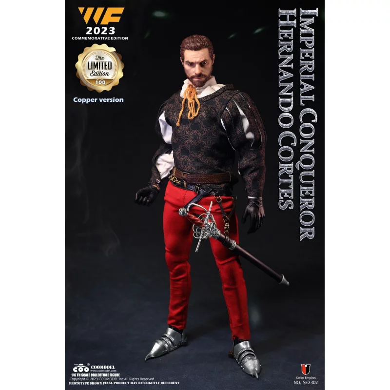 Imperial Conquistador  Hernan Cortes Wf Brass CUPRONICKEL Edition Collectible Action Figurine 1/6 Coomodel SE2302