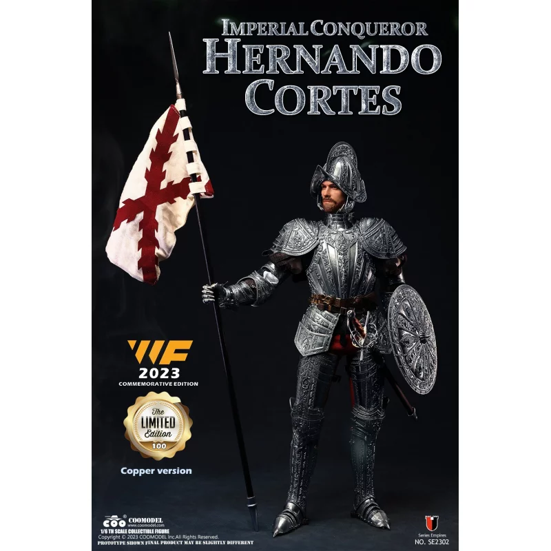 Imperial Conquistador  Hernan Cortes Wf Brass CUPRONICKEL Edition Collectible Action Figurine 1/6 Coomodel SE2302