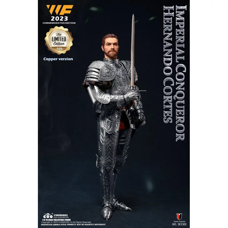 Imperial Conquistador  Hernan Cortes Wf Brass CUPRONICKEL Edition Collectible Action Figurine 1/6 Coomodel SE2302