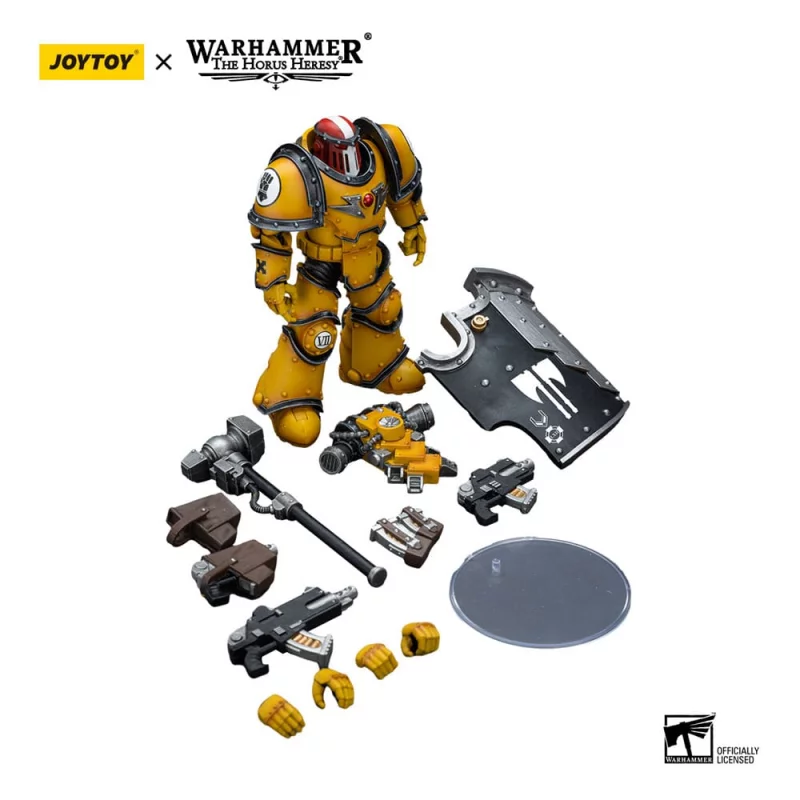 Warhammer Action Figure 1/18 The Horus Heresy Imperial Fists Legion MkIII Breacher Squad Sergeant with Thunder Hammer 12cm