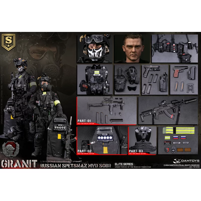 Russian Spetsnaz Mvd Sobr Granit Special Edition Collectible Action Figurine 1/6 78103 DAMTOYS