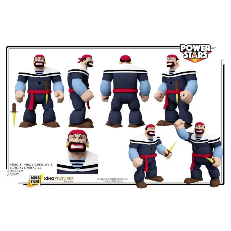 Popeye Action Figurine Power Stars Bluto Sindbad 12cm