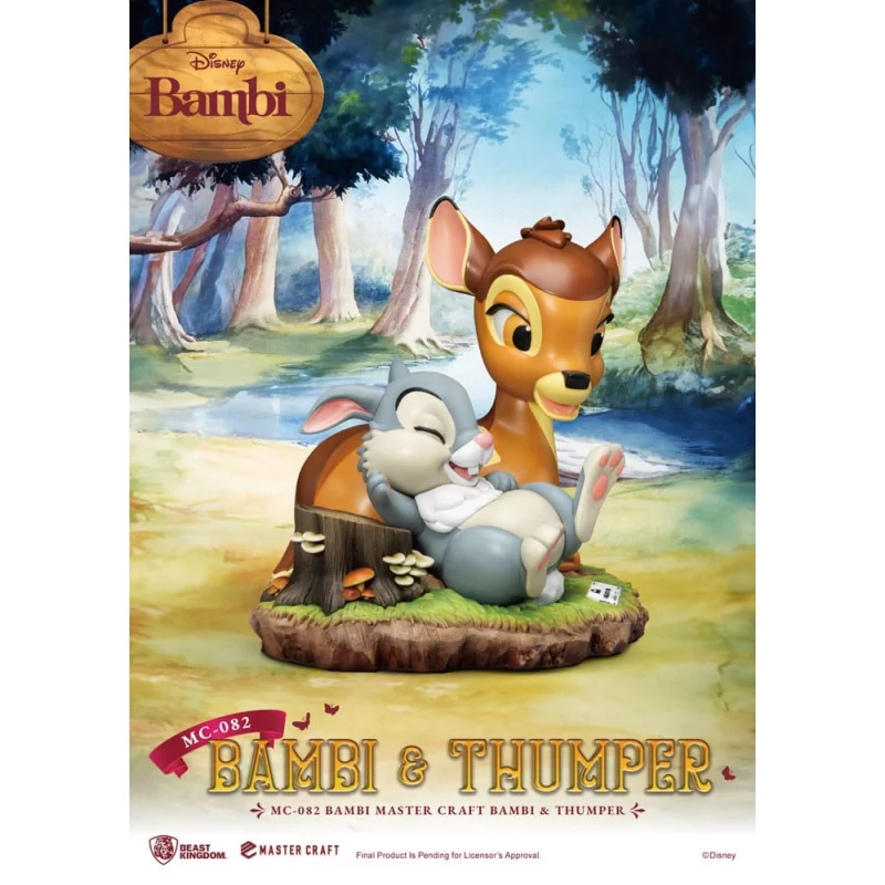 Disney Bambi Statue Master Craft Bambi &amp; Panpan 26cm