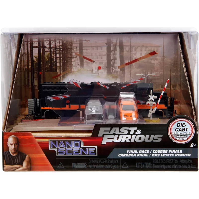 Fast &amp; Furious Final Race Train Diorama Nano Scene
