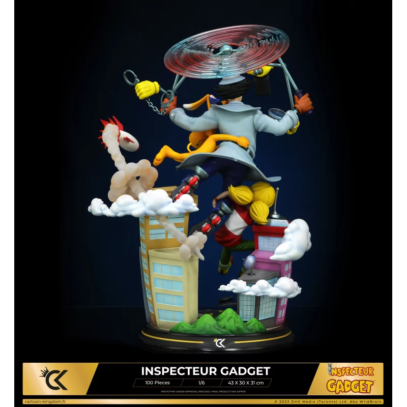 Inspecteur Gadget Statue Diorama 1/6 Inspecteur Gadget avec Sophie et Finot by Cartoon Kingdom 43cm