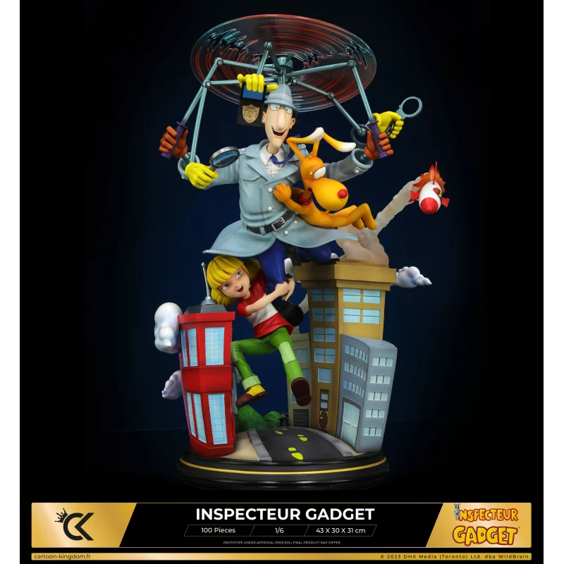 Inspecteur Gadget Statue Diorama 1/6 Inspecteur Gadget avec Sophie et Finot by Cartoon Kingdom 43cm
