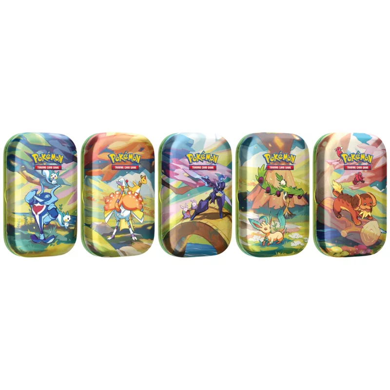 Pokémon JCC EV06 Ecarlate et Violet Vibrant Paldea 5 mini tin Cléopsytra, Mucuscule, Phyllali, Plumeline et Pachirisu *Français*