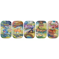 Pokémon JCC EV06 Ecarlate et Violet Vibrant Paldea 5 mini tin Cléopsytra, Mucuscule, Phyllali, Plumeline et Pachirisu *Français*