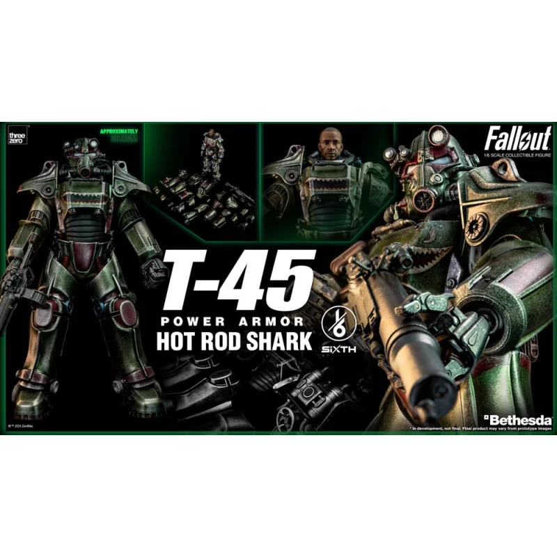 Fallout Collectible Action Figure 1/6 T-45 Hot Rod Shark Power