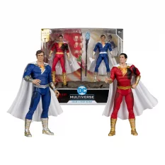 DC Multiverse Pack de 2 Action Figurines Shazam (Battle Damage) & Freddie Freeman (Gold Label) 18cm