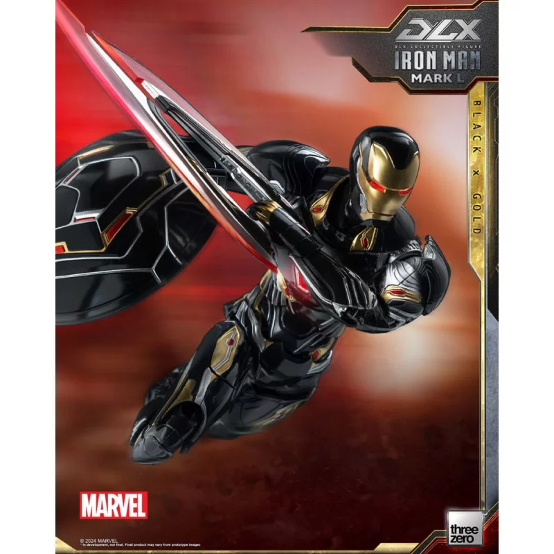 Marvel The Infinity Saga Action Figurine 1/12 DLX Iron Man Mark 50 (Black X Gold) Threezero 17cm