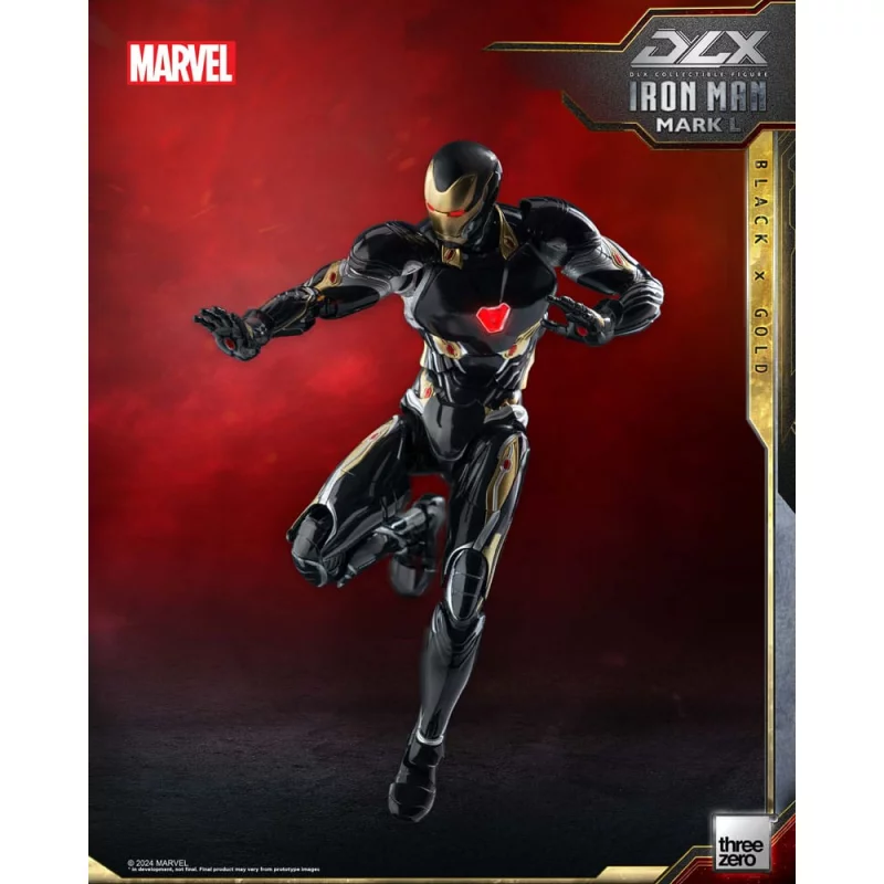 Marvel The Infinity Saga Action Figurine 1/12 DLX Iron Man Mark 50 (Black X Gold) Threezero 17cm