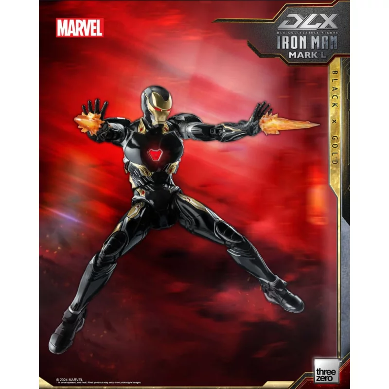 Marvel The Infinity Saga Action Figurine 1/12 DLX Iron Man Mark 50 (Black X Gold) Threezero 17cm