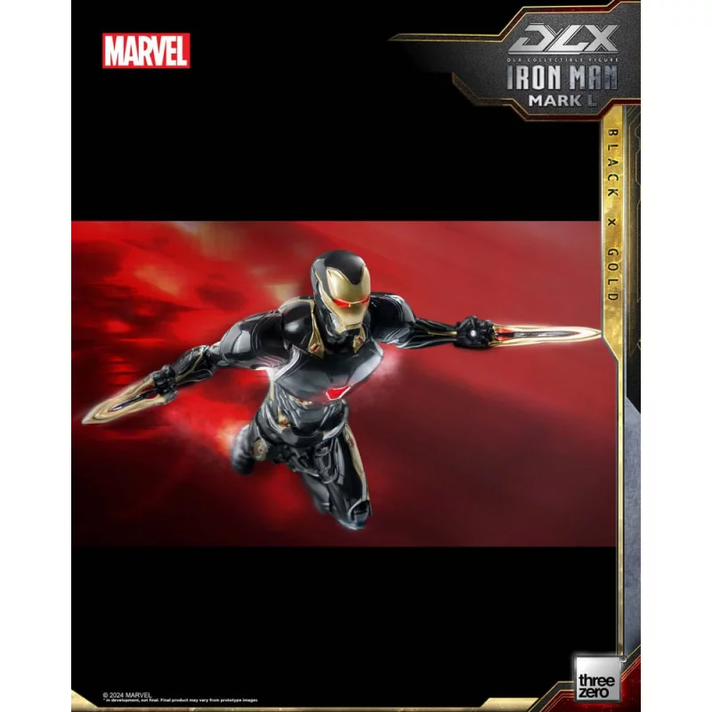 Marvel The Infinity Saga Action Figurine 1/12 DLX Iron Man Mark 50 (Black X Gold) Threezero 17cm