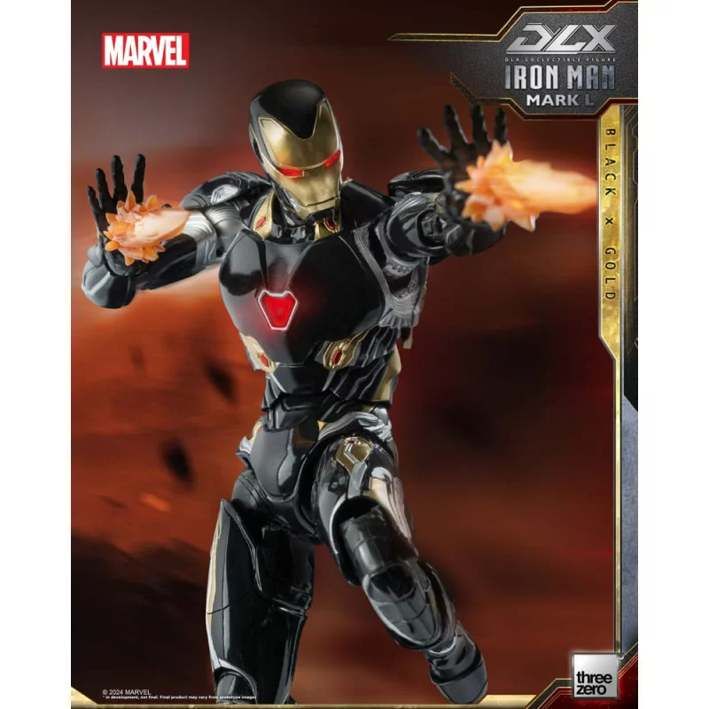 Marvel The Infinity Saga Action Figurine 1/12 DLX Iron Man Mark 50 (Black X Gold) Threezero 17cm