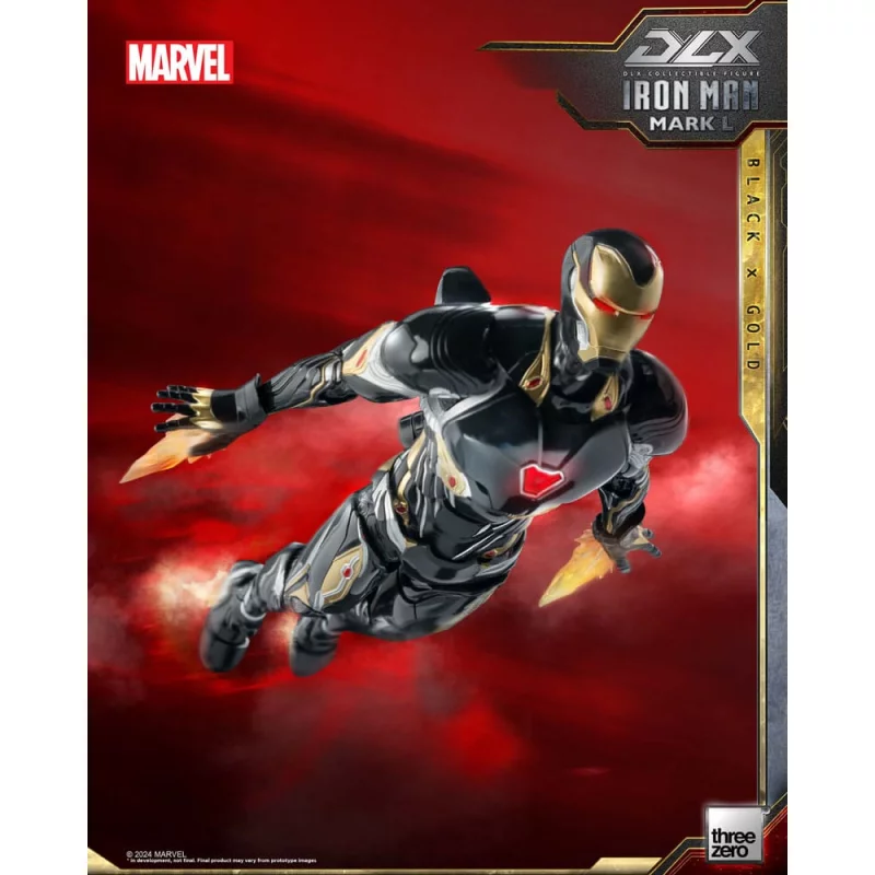 Marvel The Infinity Saga Action Figurine 1/12 DLX Iron Man Mark 50 (Black X Gold) Threezero 17cm