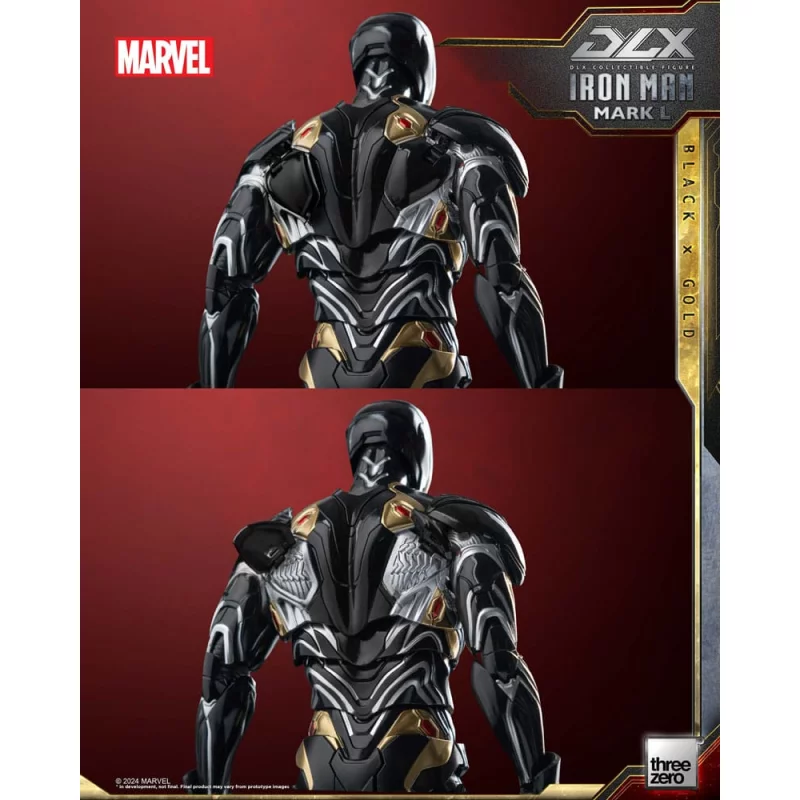 Marvel The Infinity Saga Action Figurine 1/12 DLX Iron Man Mark 50 (Black X Gold) Threezero 17cm