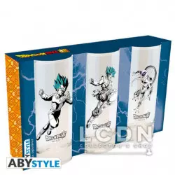 Dragon Ball Super 3 glasses set Vegeta, Goku and Frieza 29cl
