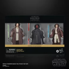 Star Wars Episode I Black Series Pack de 3 Action Figurines Qui-Gon Jinn, Darth Maul, Obi-Wan Kenobi 15cm