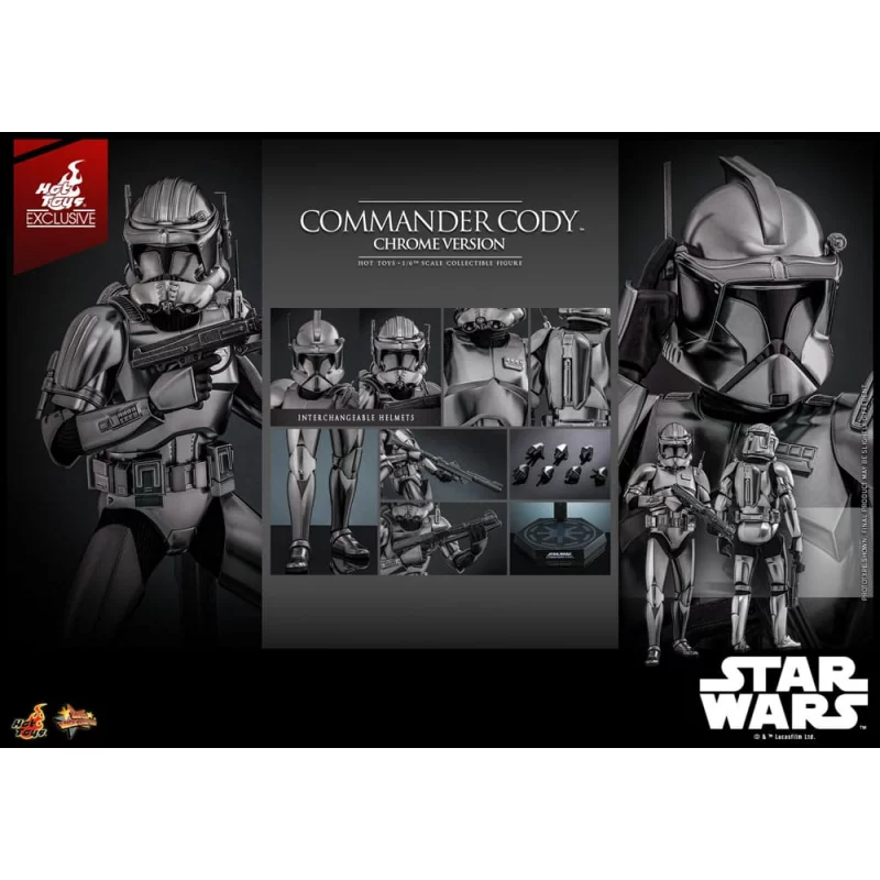 Hot Toys MMS734 Star Wars Collectible Action Figure 1/6 Commander Cody (Chrome Version) Hot Toys Exclusive 30cm
