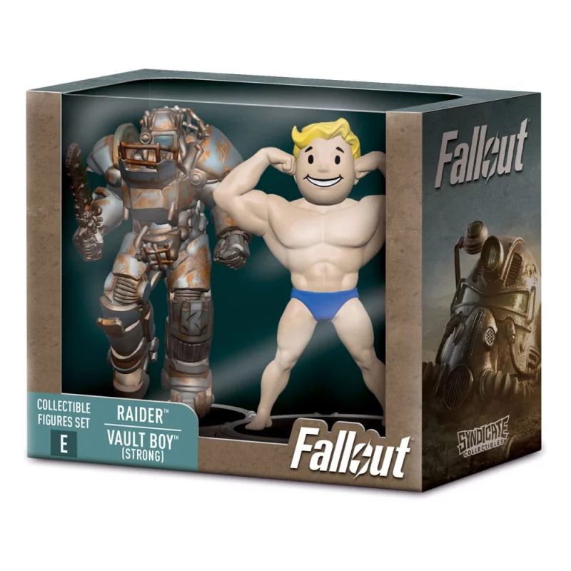 Fallout Figures Raider &amp; Vault Boy (Strong) Set E 7cm