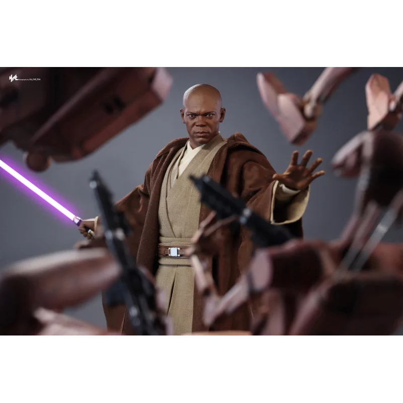 Hot Toys MMS681 Star Wars Episode II: L&#039;Attaque des Clones Collectible Action Figurine 1/6 Mace Windu 32cm