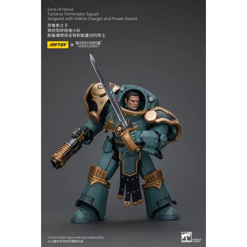 Warhammer Action Figure 1/18 The Horus Heresy Tartaros Terminator Squad Sergeant With Volkite Charger And Power Sword 12cm