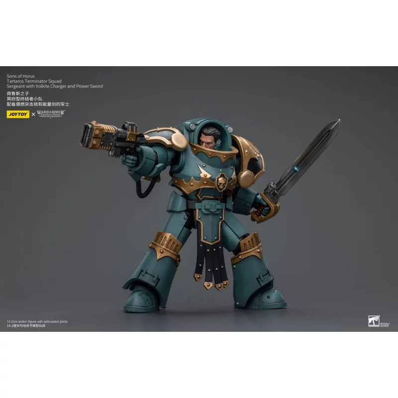 Warhammer Action Figure 1/18 The Horus Heresy Tartaros Terminator Squad Sergeant With Volkite Charger And Power Sword 12cm