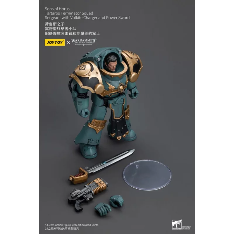 Warhammer Action Figure 1/18 The Horus Heresy Tartaros Terminator Squad Sergeant With Volkite Charger And Power Sword 12cm