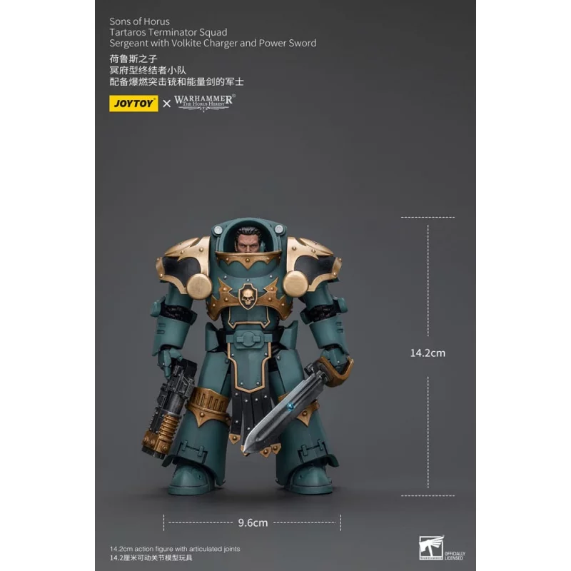 Warhammer Action Figure 1/18 The Horus Heresy Tartaros Terminator Squad Sergeant With Volkite Charger And Power Sword 12cm
