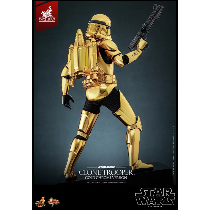 Hot Toys MMS735 Star Wars Collectible Action Figure 1/6 Clone Trooper (Gold Chrome Version) Hot Toys Exclusive 30cm