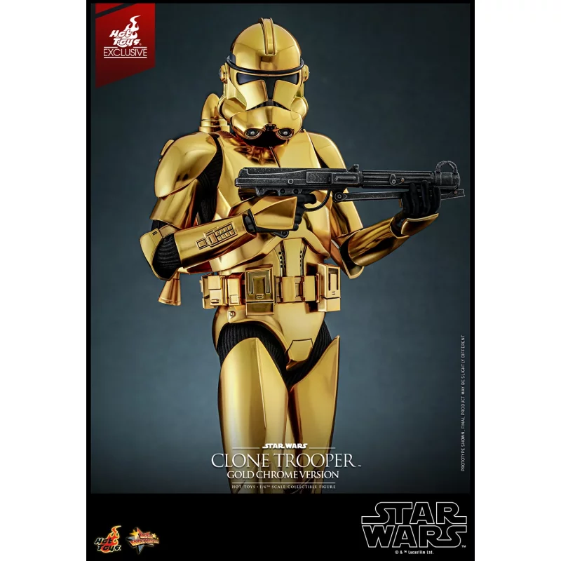 Hot Toys MMS735 Star Wars Collectible Action Figure 1/6 Clone Trooper (Gold Chrome Version) Hot Toys Exclusive 30cm