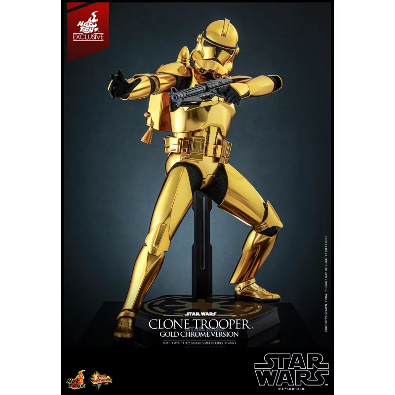 Hot Toys MMS735 Star Wars Collectible Action Figure 1/6 Clone Trooper (Gold Chrome Version) Hot Toys Exclusive 30cm