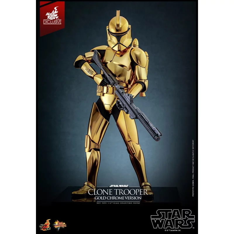 Hot Toys MMS735 Star Wars Collectible Action Figure 1/6 Clone Trooper (Gold Chrome Version) Hot Toys Exclusive 30cm