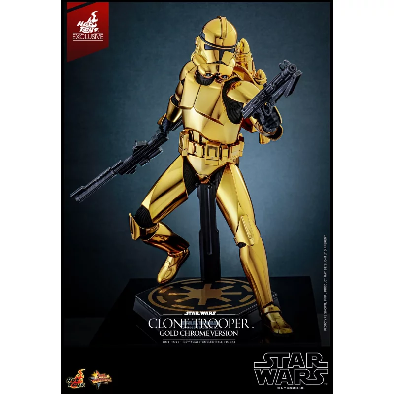 Hot Toys MMS735 Star Wars Collectible Action Figure 1/6 Clone Trooper (Gold Chrome Version) Hot Toys Exclusive 30cm