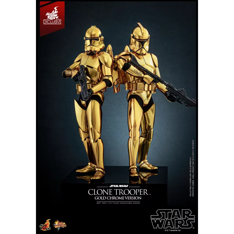 Hot Toys MMS735 Star Wars Collectible Action Figure 1/6 Clone Trooper (Gold Chrome Version) Hot Toys Exclusive 30cm