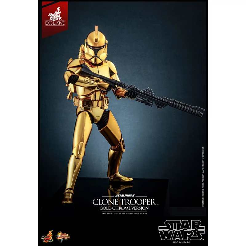Hot Toys MMS735 Star Wars Collectible Action Figure 1/6 Clone Trooper (Gold Chrome Version) Hot Toys Exclusive 30cm