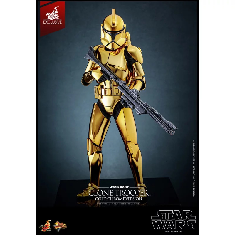 Hot Toys MMS735 Star Wars Collectible Action Figure 1/6 Clone Trooper (Gold Chrome Version) Hot Toys Exclusive 30cm