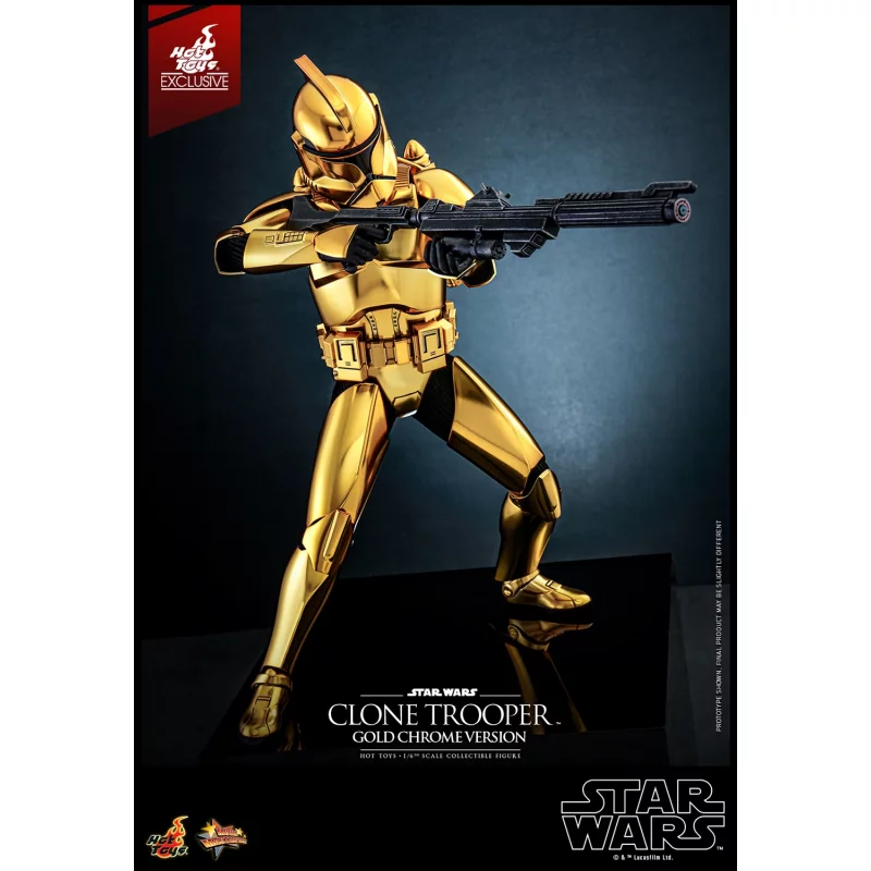 Hot Toys MMS735 Star Wars Collectible Action Figure 1/6 Clone Trooper (Gold Chrome Version) Hot Toys Exclusive 30cm