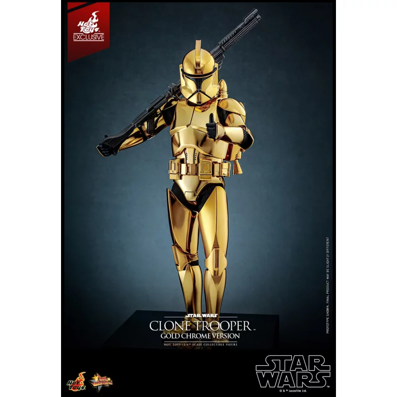 Hot Toys MMS735 Star Wars Collectible Action Figure 1/6 Clone Trooper (Gold Chrome Version) Hot Toys Exclusive 30cm